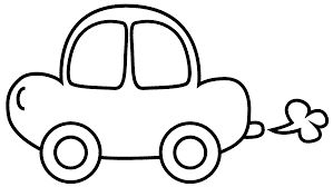 Un dibujo en blanco y negro de un coche sobre un fondo blanco.