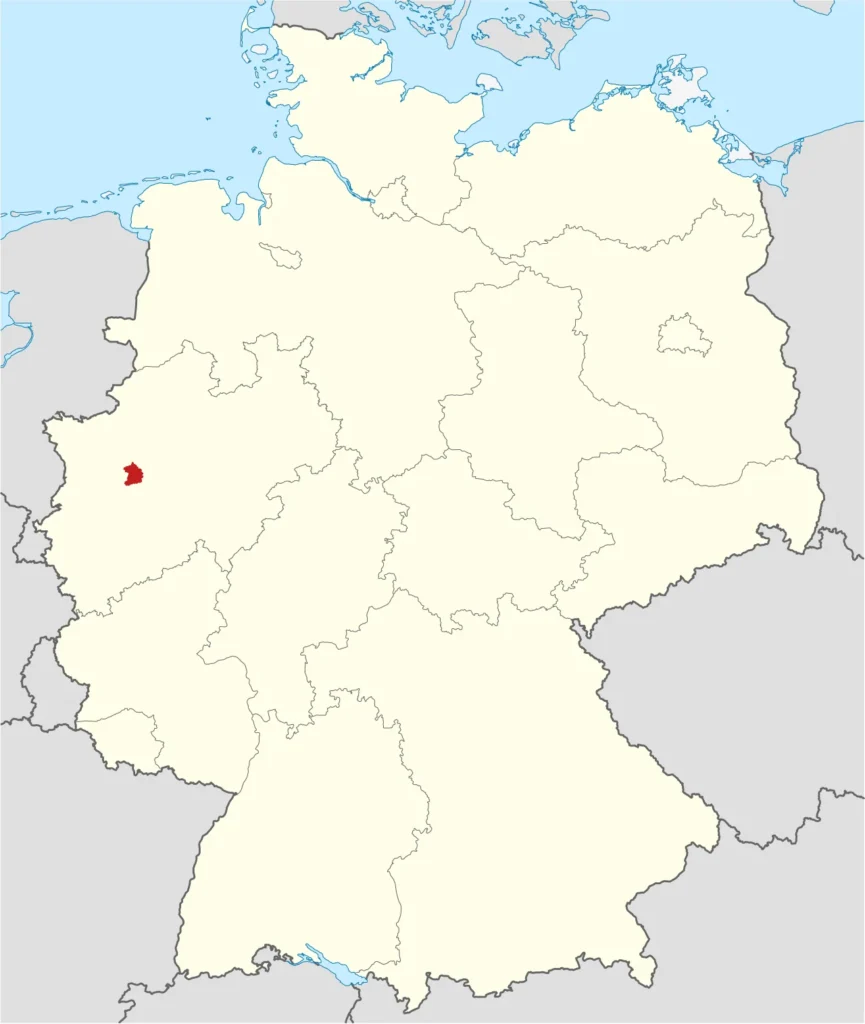 Ubicacion de Essen en Renania del Norte Westfalia Alemania