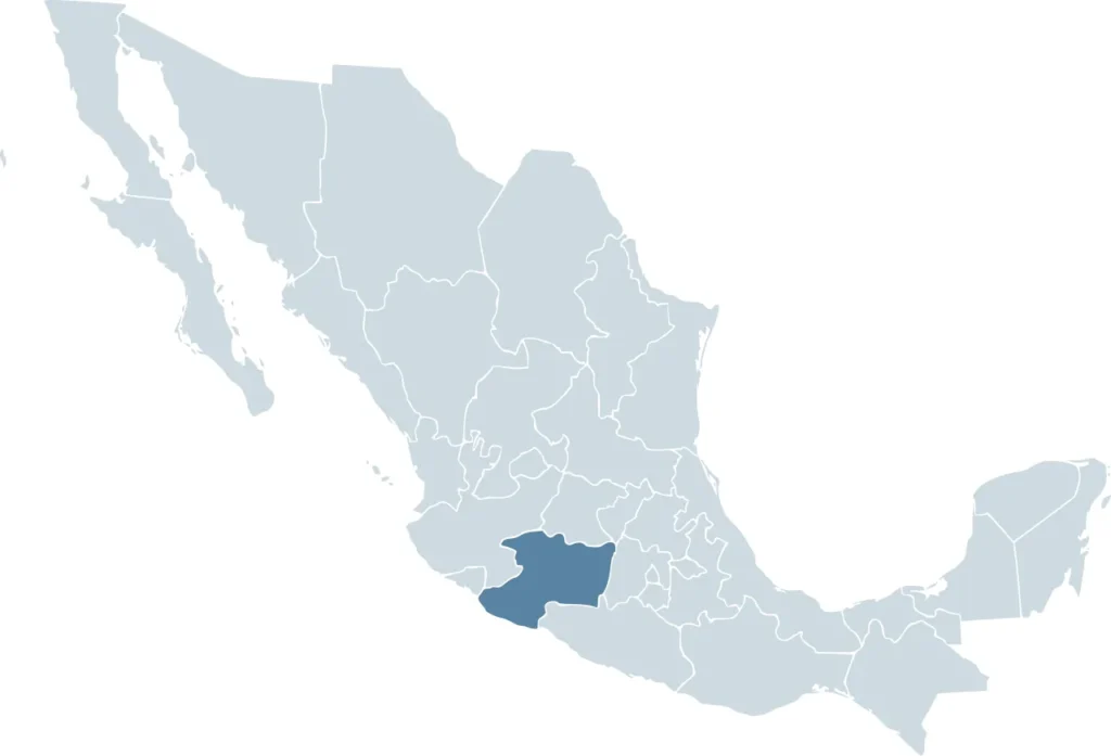 Mapa de ubicacion del estado de Michoacan dentro de Mexico