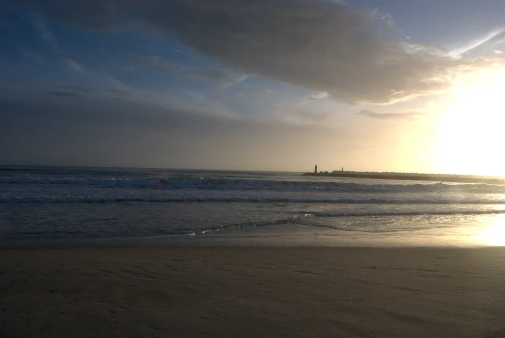 Praia do Cabedelo al atardecer en Viana do Castelo